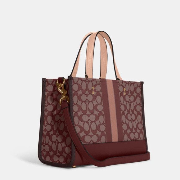 NWT💃Coach Dempsey Carryall In Signature Jacquard With Stripe And Coach Patch - Picture 2 of 12